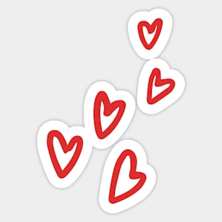 cute red hearts Sticker